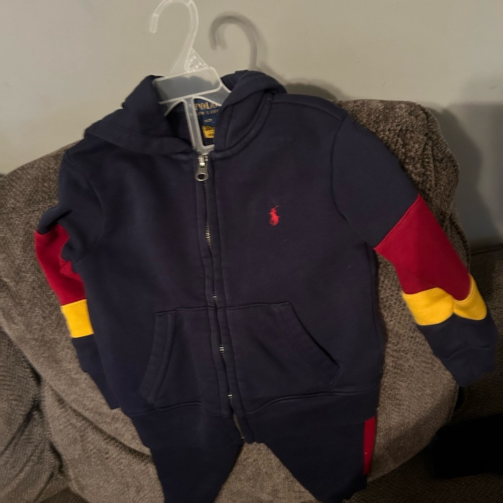 Polo by Ralph Lauren Blue and Red Matching Sweatshirt Set